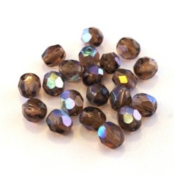 Perles à facettes 6mm muscade irisé AB