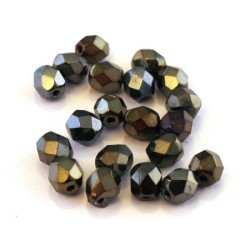 Perles à facettes 6mm gris iris métallisé