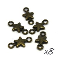 Breloques connecteur étoile métal bronze