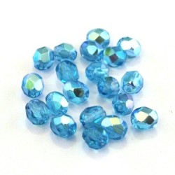 Perles à facettes 6mm turquoise irisé AB