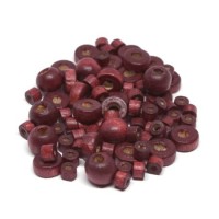 Perles en bois assortiment rouge