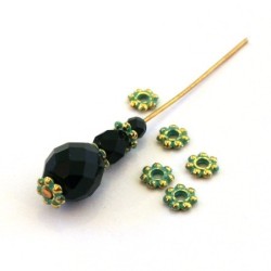 Perles intercalaires vert de gris