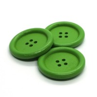 Bouton en bois 30mm vert