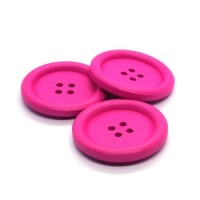 Bouton en bois 30mm fuchsia