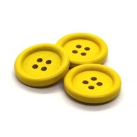 Bouton en bois 20mm jaune