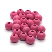 Perles en bois 8mm rose x50