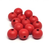 Perles en bois 12mm rouge x20