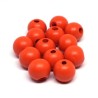 Perles en bois 12mm orange x20