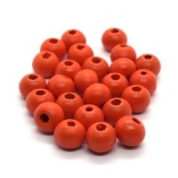 Perles en bois 8mm orange x50