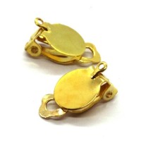 Attaches boucles d'oreilles clip plateau 10mm doré