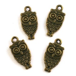 breloque chouette bronze