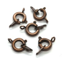 Fermoir à ressort 10mm cuivre x5
