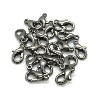 Fermoir mousqueton gunmetal 13mm x20