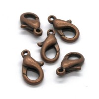 Fermoirs mousqueton cuivre 13mm