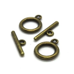 Fermoir toggle T 12mm bronze x2