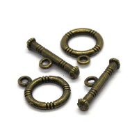 Fermoir toggle T 12mm bronze x2