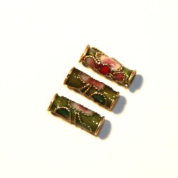 10 MINI TUBES CLOISONNES 10MM VERT CLAIR