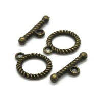 Fermoir toggle T 13mm bronze x2