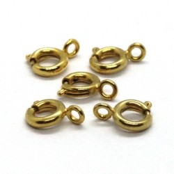 Fermoirs à ressort 6x9mm dorés x5