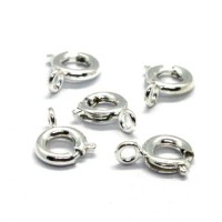 Fermoirs à ressort 6x9mm argentés x5