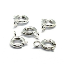 Fermoirs à ressort 6x9mm argentés x5