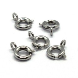 Fermoirs à ressort 6x9mm vieil argent x5