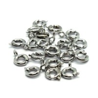 Fermoirs à ressort 6x9mm vieil argent x20