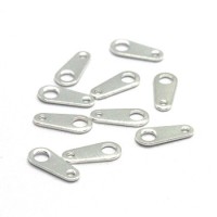 Attaches de fermoir argentées 3x8mm x10
