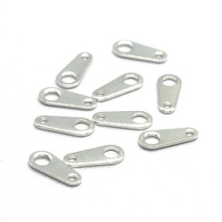 Attaches de fermoir argentées 3x8mm x10