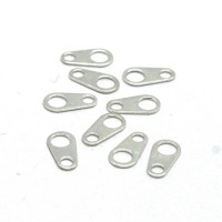 Attaches de fermoir argentées 3x7mm x10