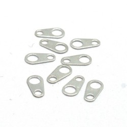Attaches de fermoir argentées 3x7mm x10