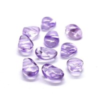 Perles gouttes aplaties en verre 8mm lilas