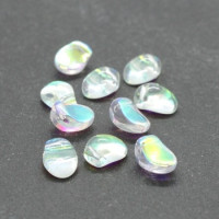 Perles gouttes aplaties en verre 8mm cristal AB