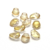 Perles gouttes aplaties en verre 8mm cristal doré