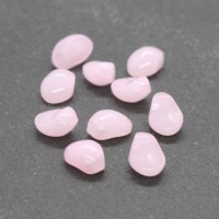 Perles gouttes aplaties en verre 8mm rose opaque