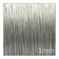 Fil nylon tressé 1mm gris argent