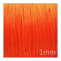 Fil nylon tressé 1mm orange fluo