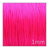 Fil nylon tressé 1mm rose fluo