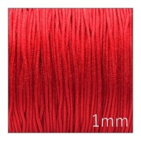 Fil nylon tressé 1mm rouge