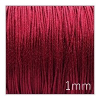 Fil nylon tressé 1mm bordeaux