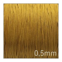 Fil de jade nylon tressé 0,5mm moutarde or