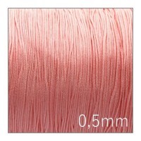 fil nylon tressé 0,5mm rose pêche