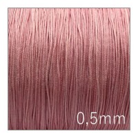 fil de jade nylon tressé 0,5mm rose
