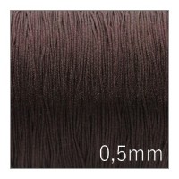 Fil de jade nylon tressé 0,5mm marron