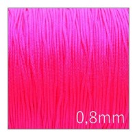 Fil de jade nylon tressé 0,8mm rose fluo