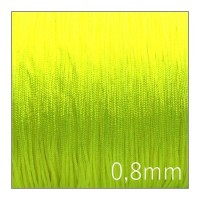 Fil de jade nylon tressé 0,8mm jaune fluo