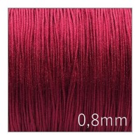 Fil nylon tressé 0,8mm bordeaux