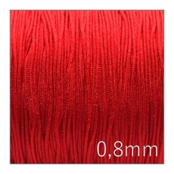 Fil nylon tressé 0,8mm rouge