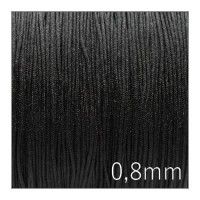 Fil nylon tressé 0,8mm noir