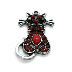 Breloque pendentif chat rouge 32mm